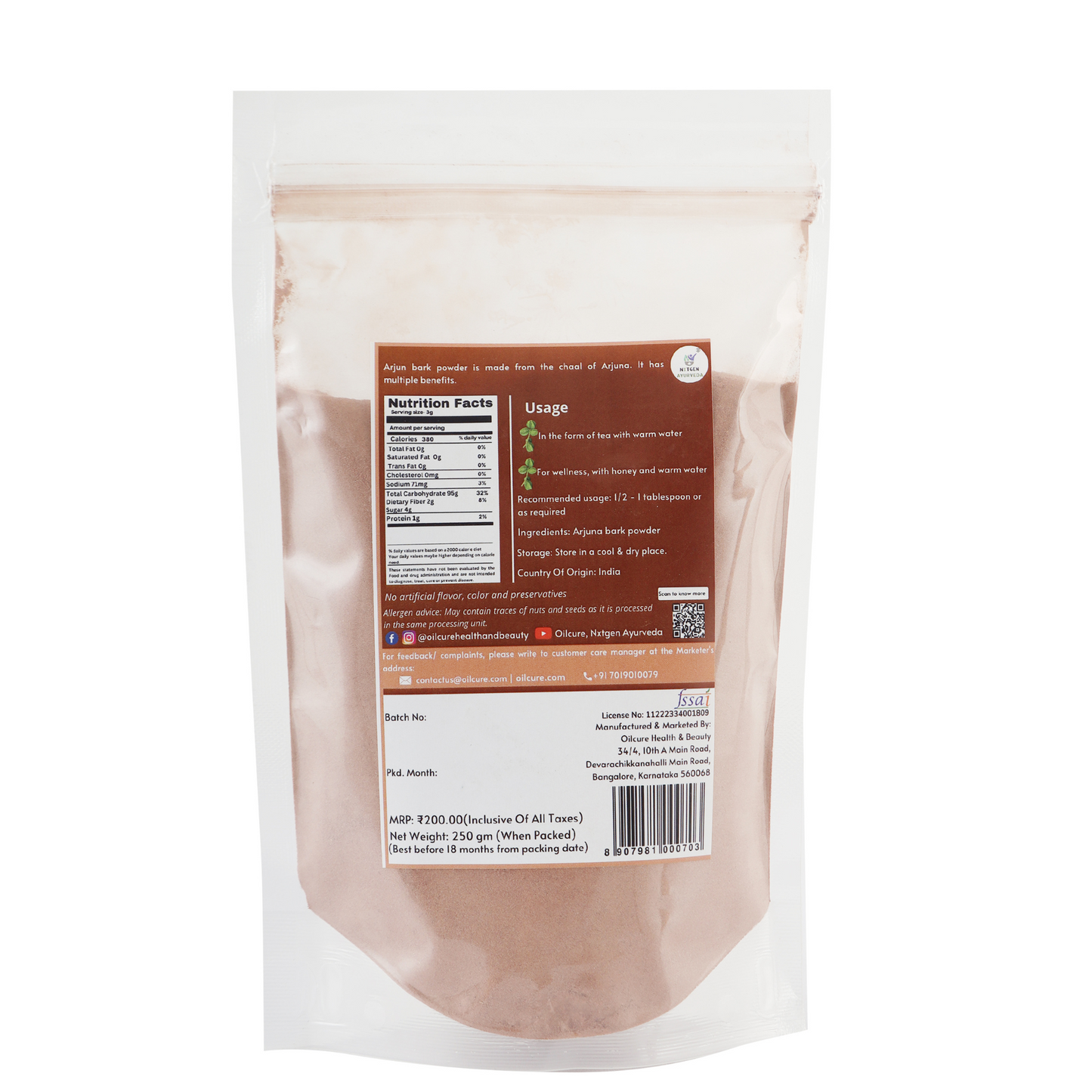 Arjun Bark Powder (Chaal) - 250gm