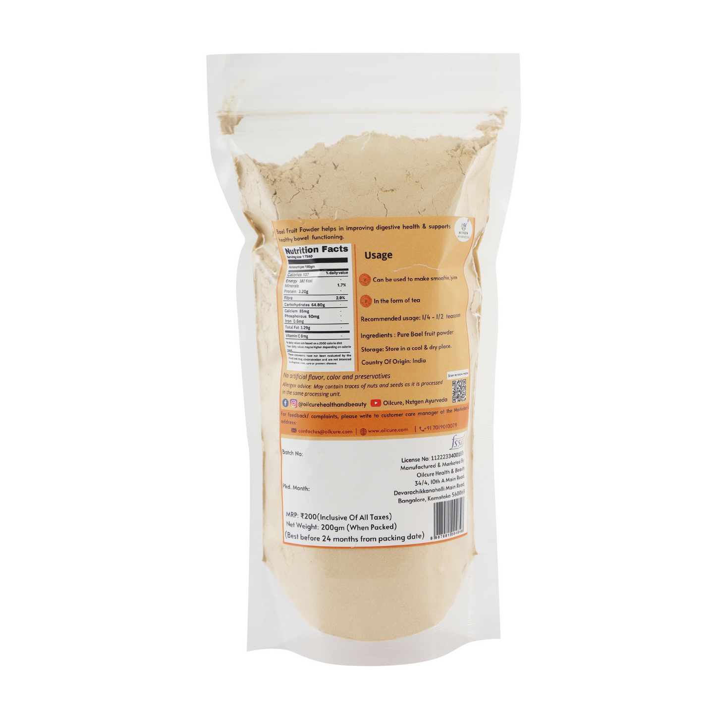 Bael Fruit Powder | Aegle Marmelos - 200gm